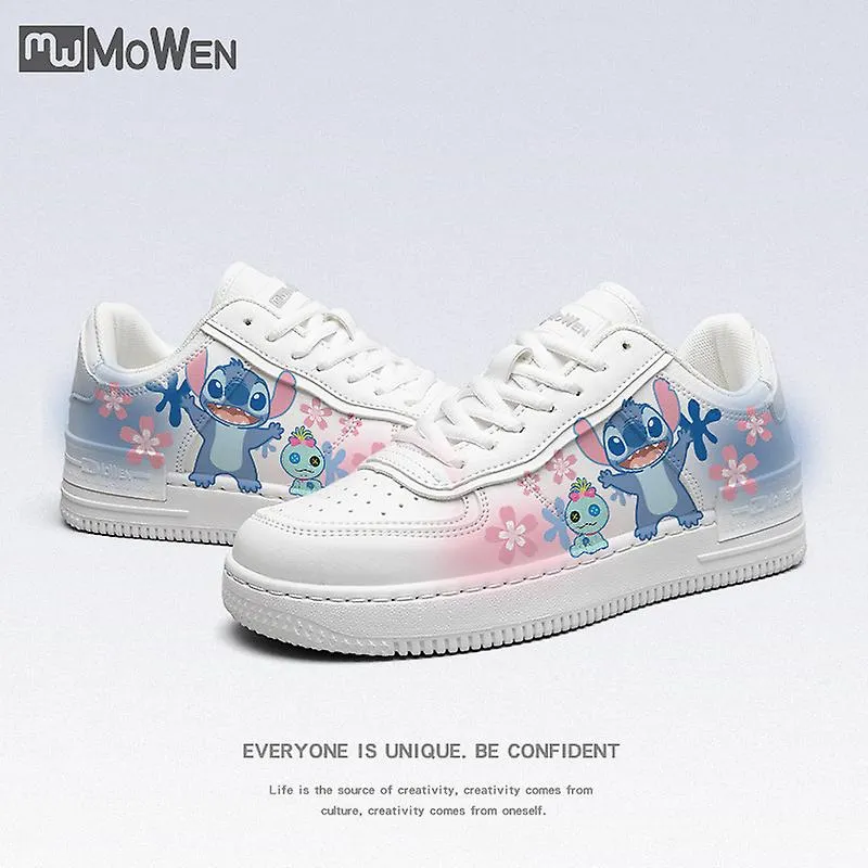 Stitch Little White Shoes Student Low Top Sneakers New Casual Versatile