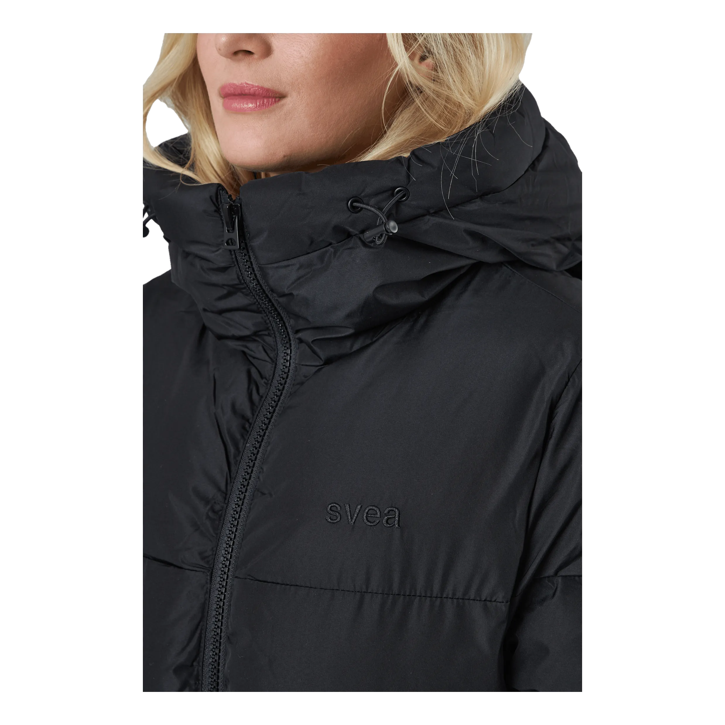 Svea Beltet Short Padded Hood Jacke Black