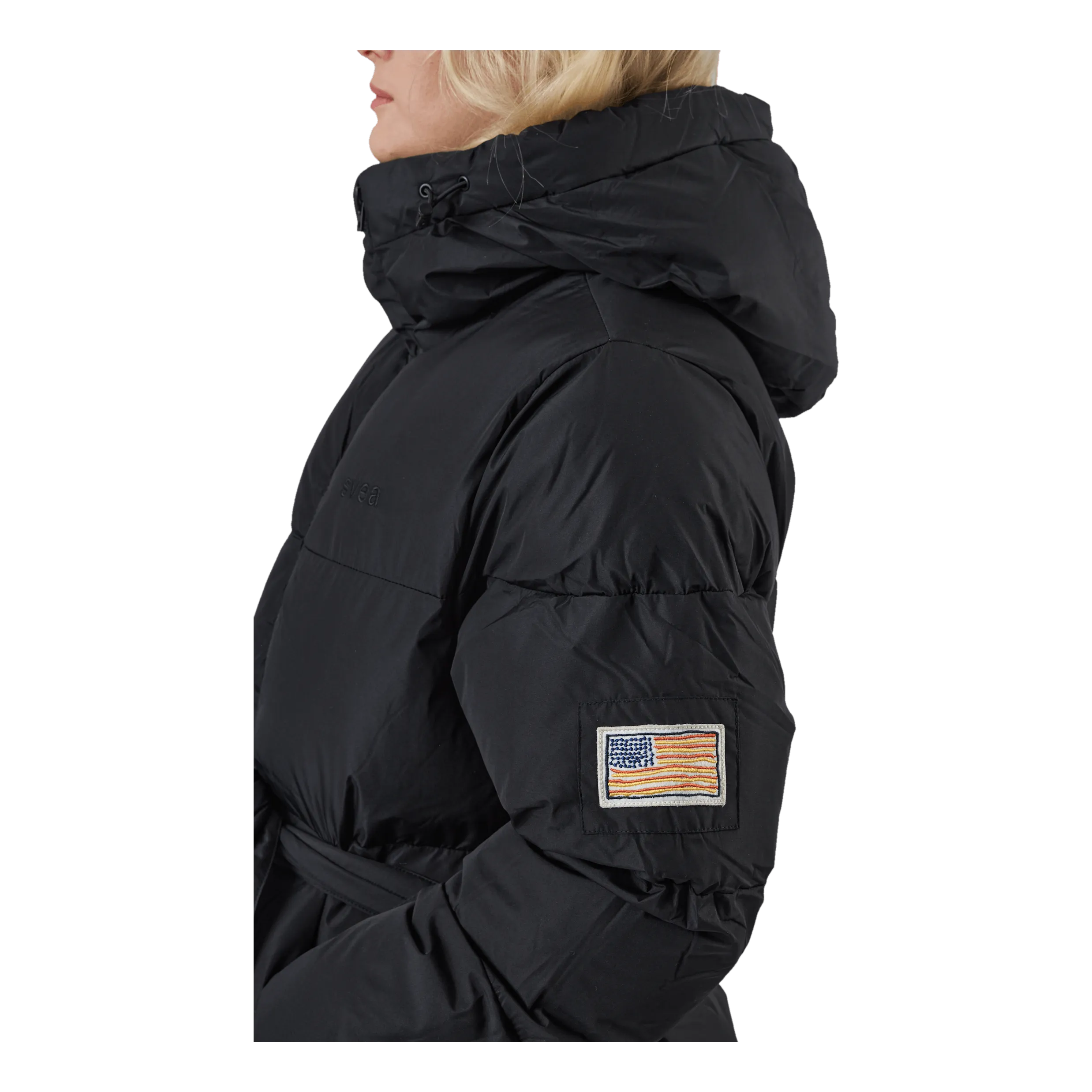 Svea Beltet Short Padded Hood Jacke Black