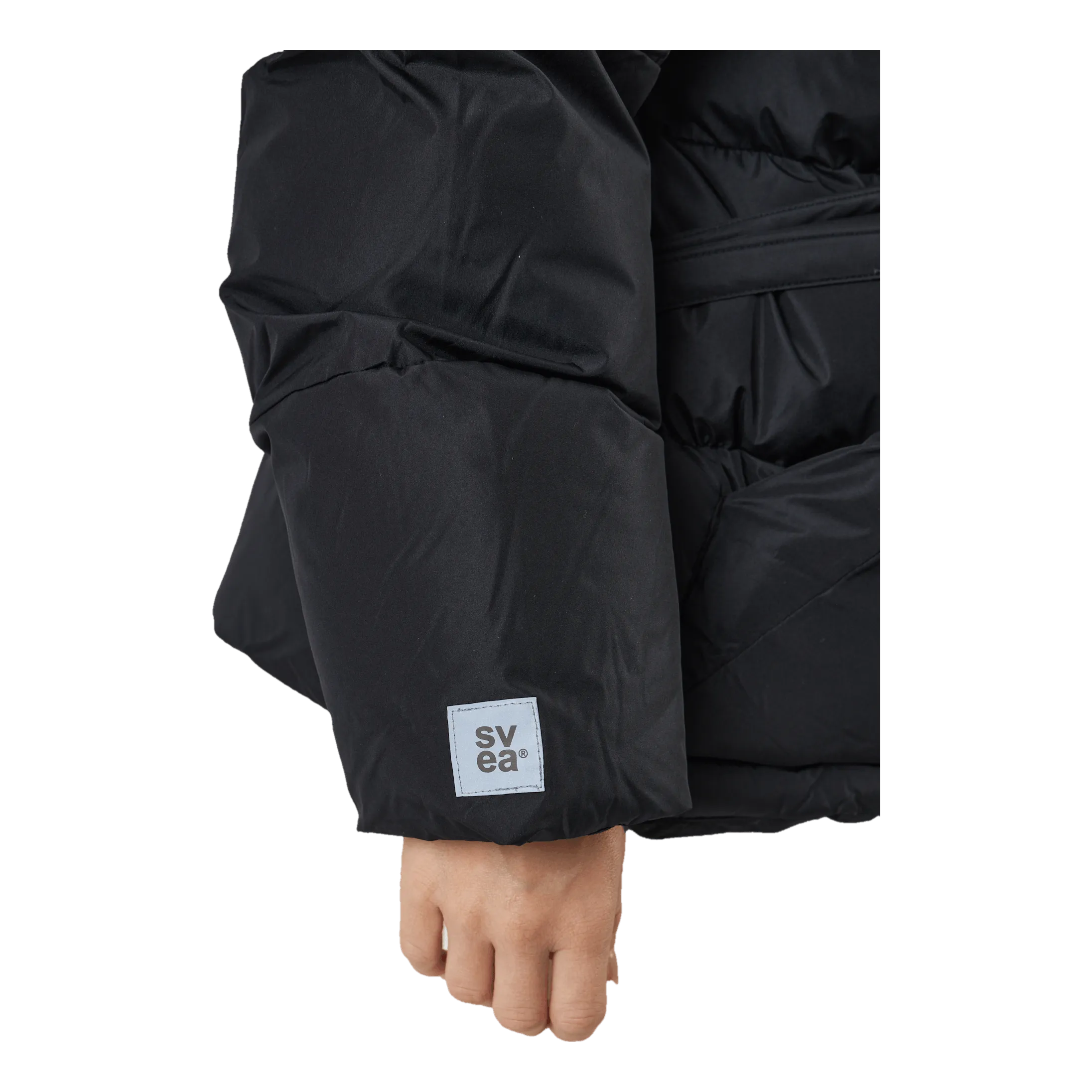 Svea Beltet Short Padded Hood Jacke Black