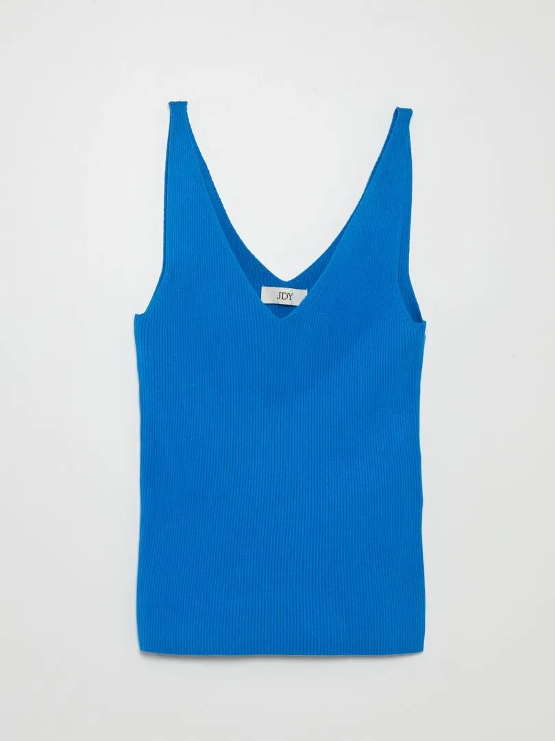 TOP DE PUNTO DE CANALé 'JDY'  AZUL