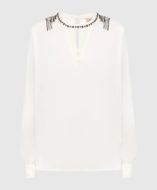 Twinset Light beige blouse with crystals