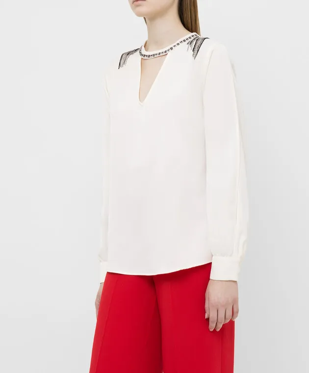 Twinset Light beige blouse with crystals