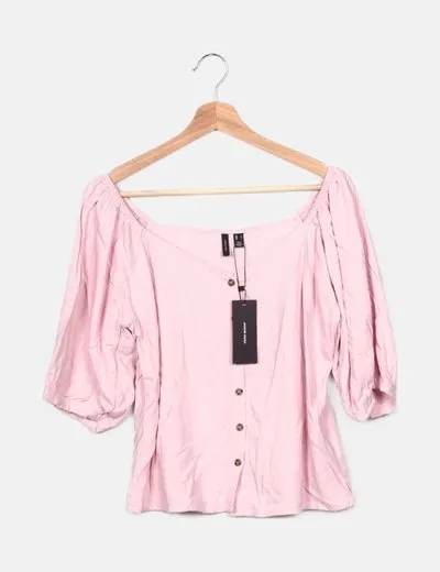 Vero Moda Blusa rosa botones