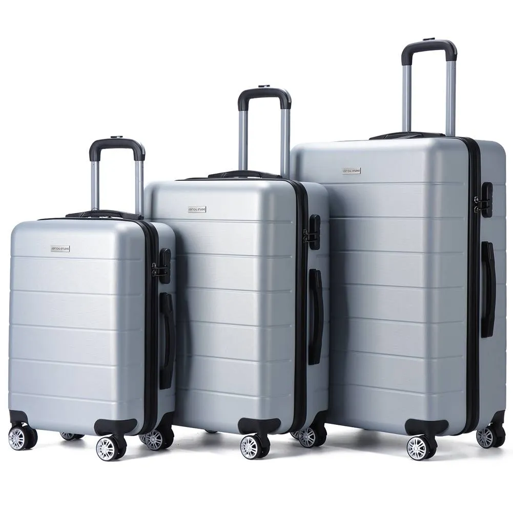 VERTICAL STUDIO "Aalborg" 20" 24" 28" Maleta 3 piezas Conjunto plata
