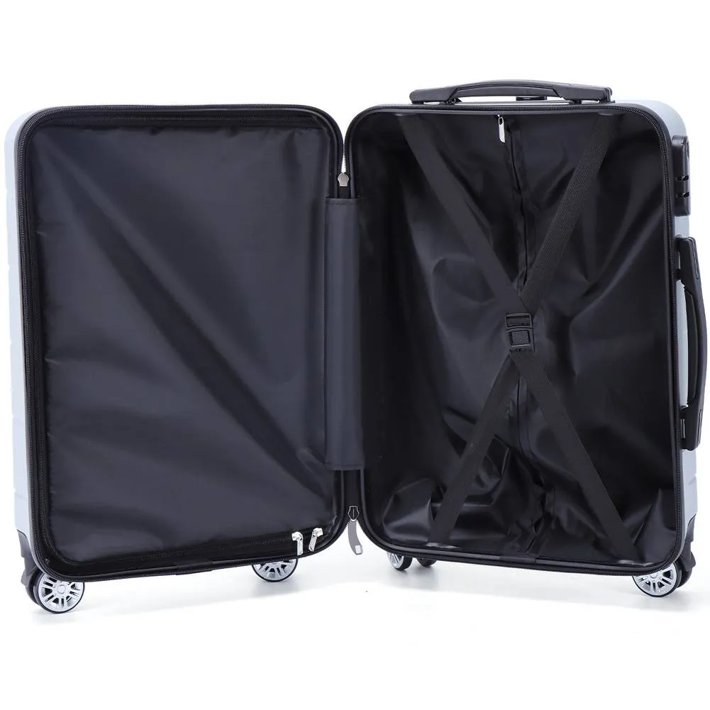 VERTICAL STUDIO "Aalborg" 20" 24" 28" Maleta 3 piezas Conjunto plata