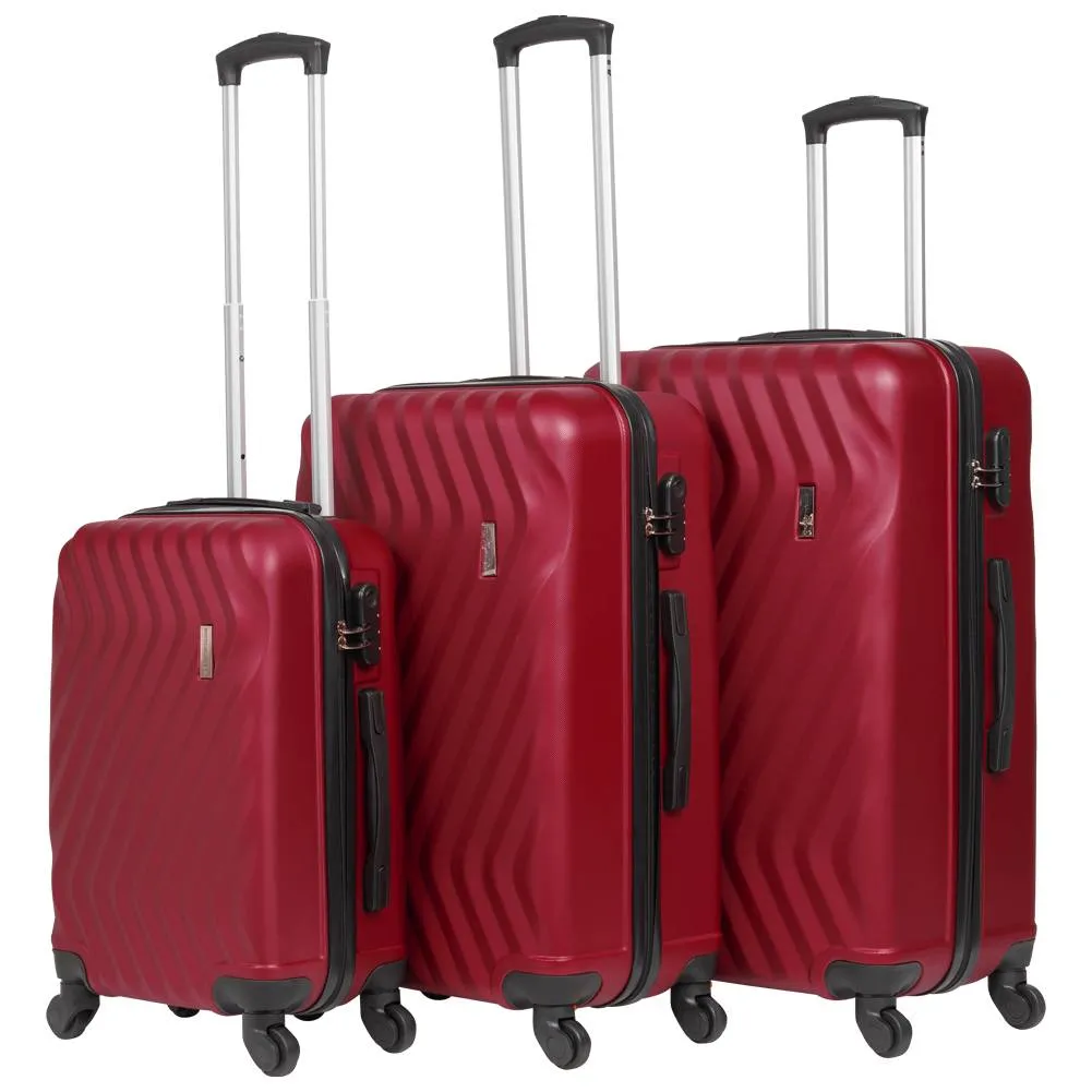 VERTICAL STUDIO "Reikiavik" Maleta Set de 3 20" 25" 28" burdeos
