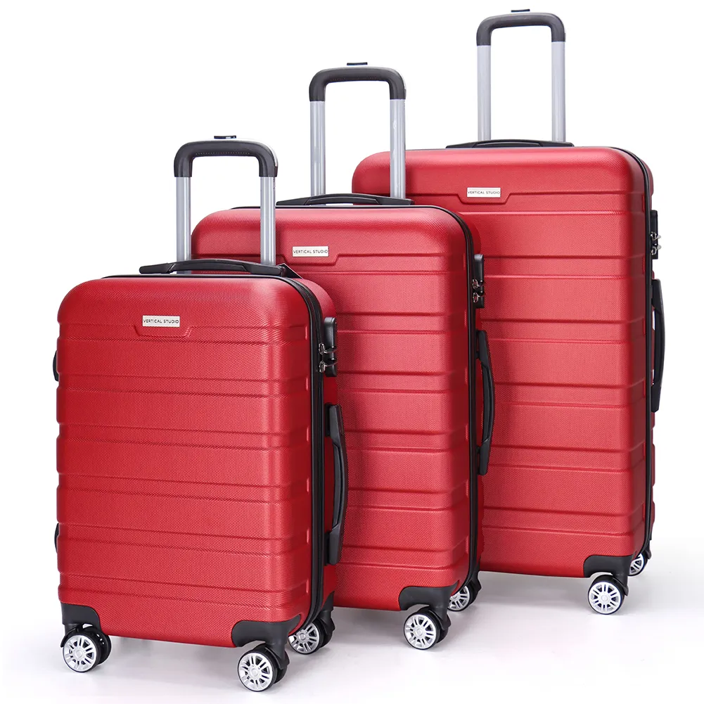 VERTICAL STUDIO "Trelleborg" 20" 24" 28" Maleta Set de 3 vino tinto