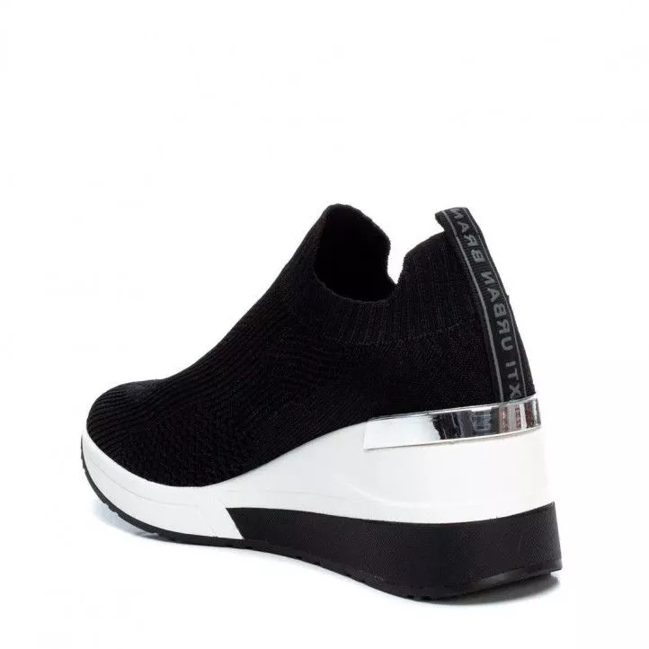 Zapatillas cuña Xti 04451504 negras de tela con cuña