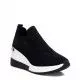 Zapatillas cuña Xti 04451504 negras de tela con cuña