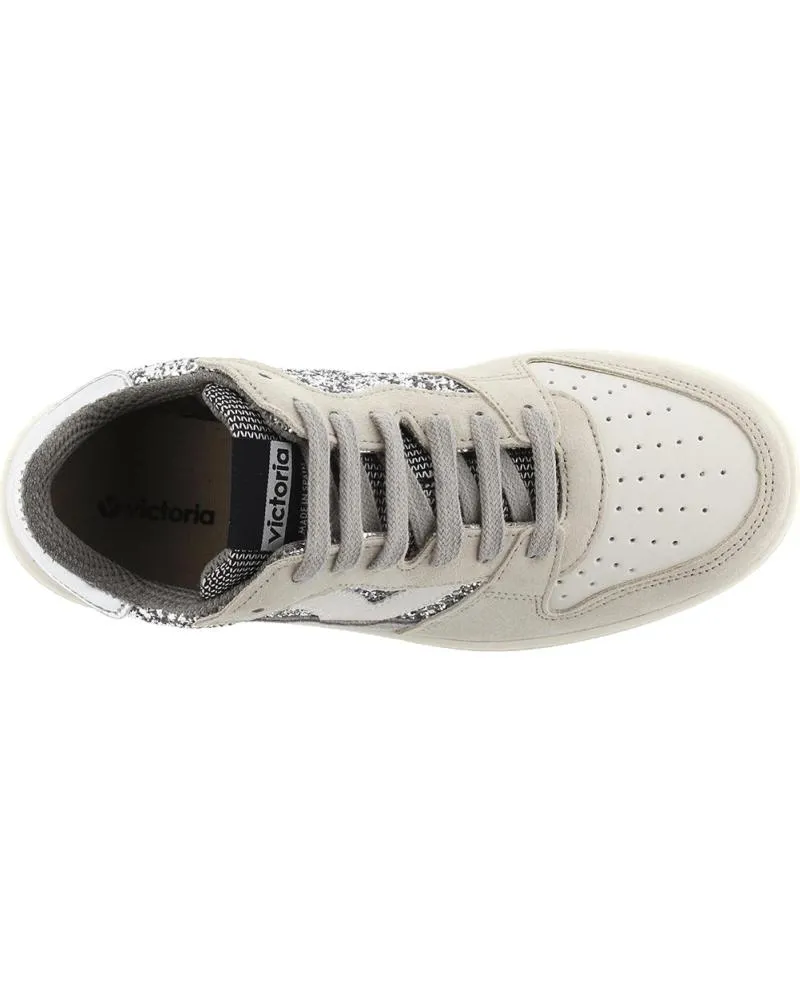Zapatillas deporte VICTORIA  de Mujer SNEAKERS 1258261 MADRID GLITTER  PLATA