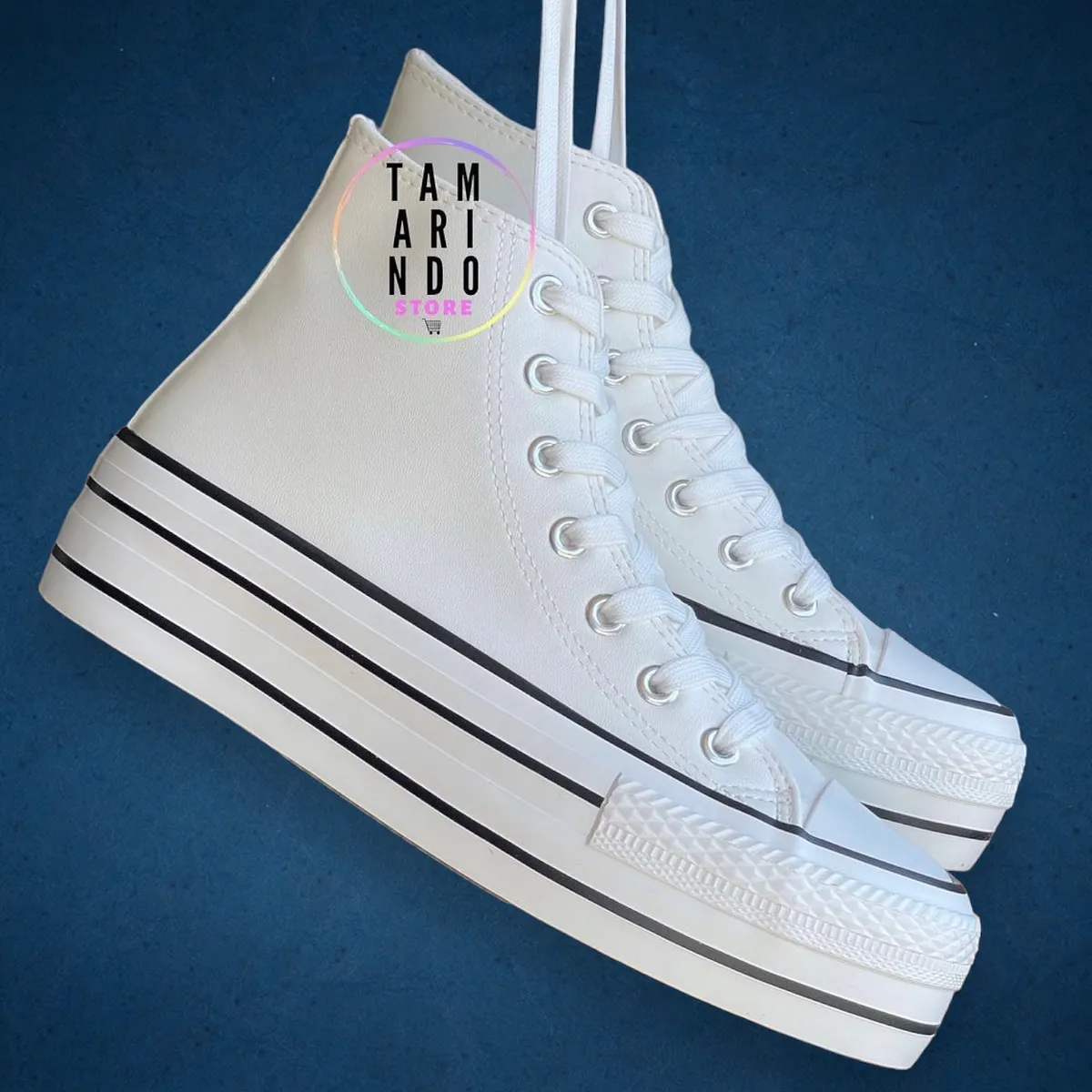 Zapatillas eco cuero blanco 155