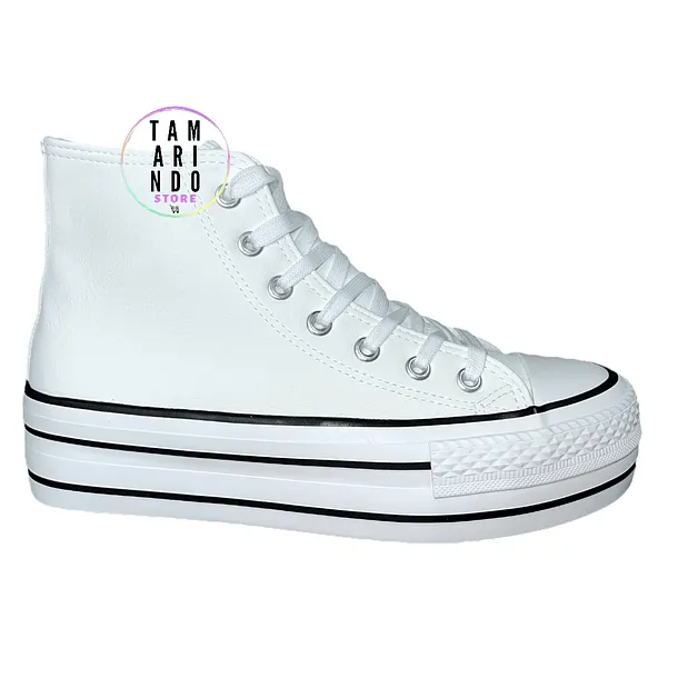 Zapatillas eco cuero blanco 155