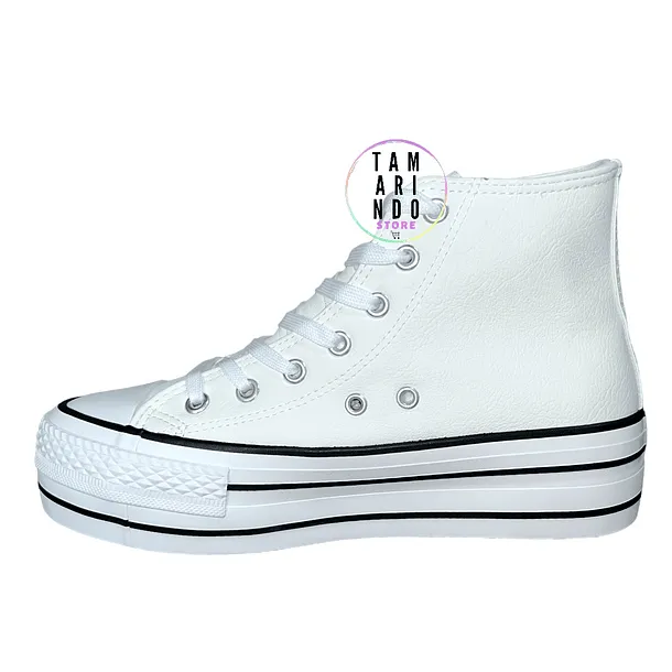 Zapatillas eco cuero blanco 155