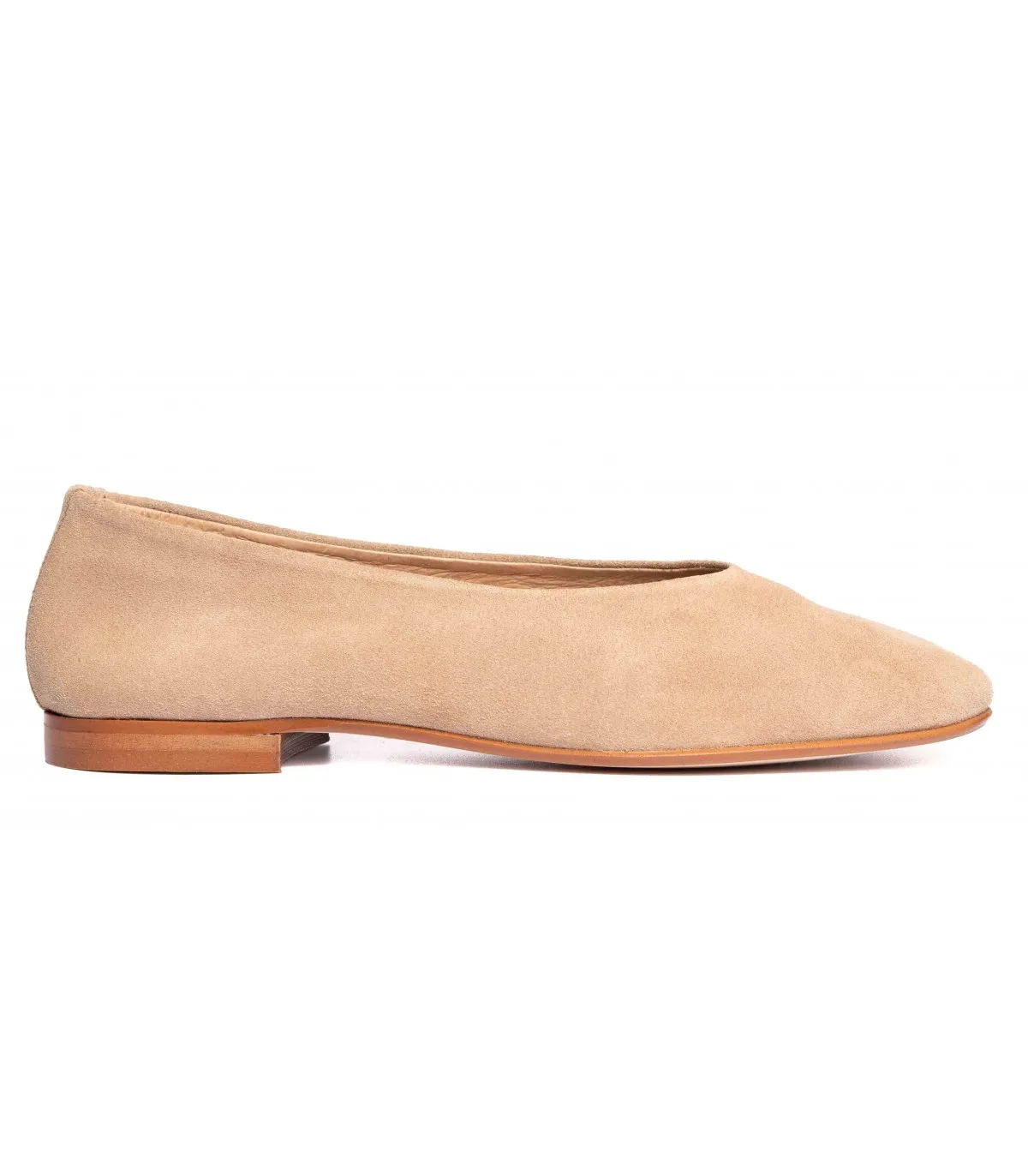 Zapato corte salón en serraje taupe
