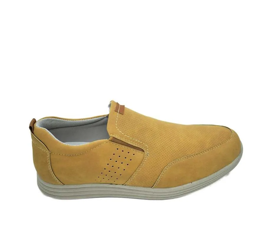 ZAPATO DE VERANO URBAN LIKE PARA HOMBRE MOCASIN ELASTICOS CASUAL CAMEL ADORNO PESPUNTES 26286