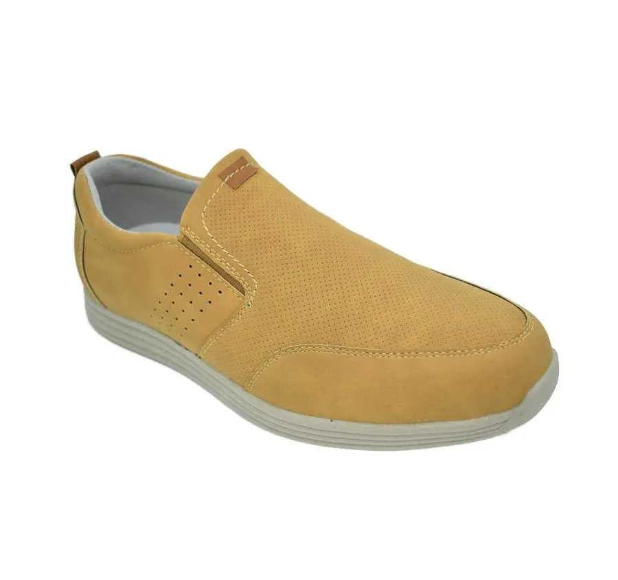 ZAPATO DE VERANO URBAN LIKE PARA HOMBRE MOCASIN ELASTICOS CASUAL CAMEL ADORNO PESPUNTES 26286