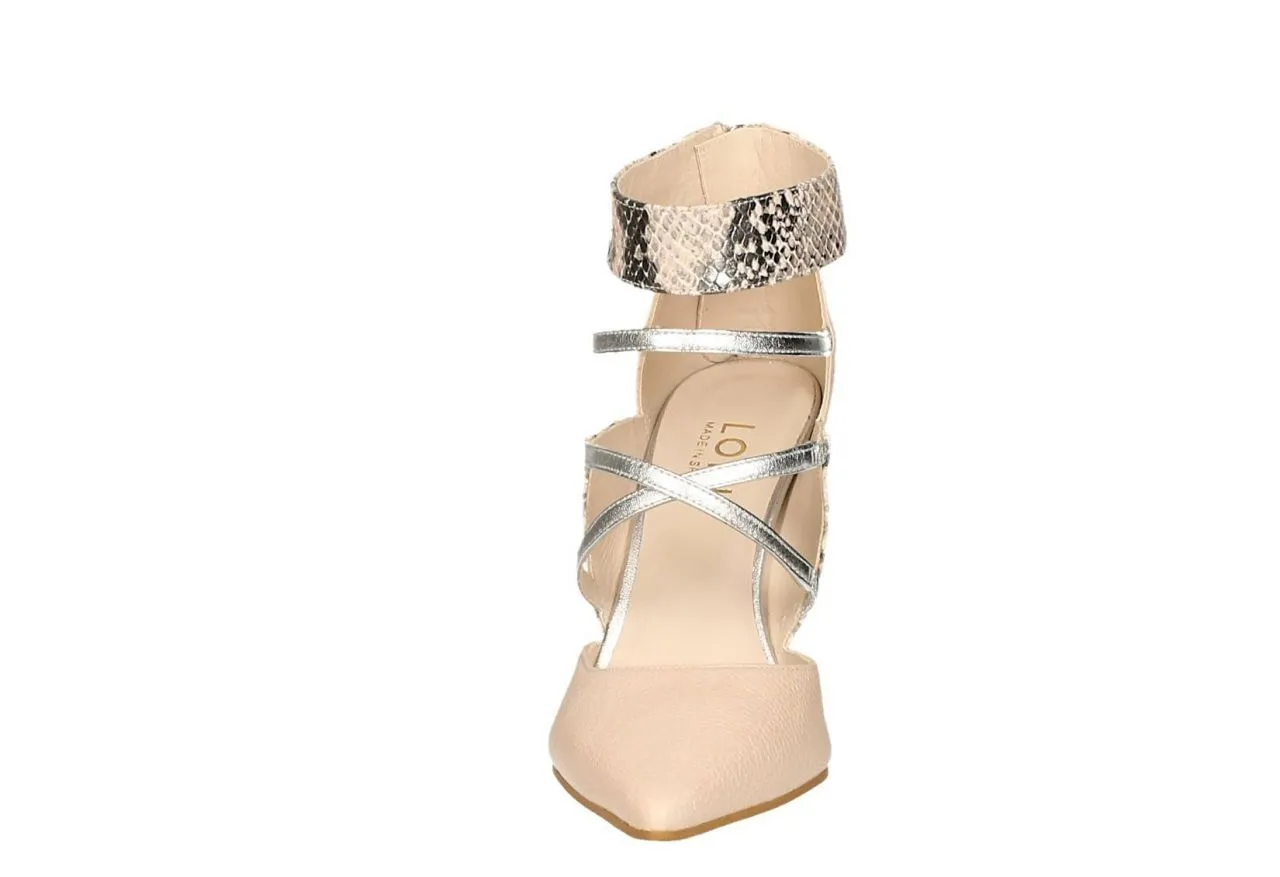 Zapato Descubierto Rosa/plata Tiras Empeine y Pulsera Serpi