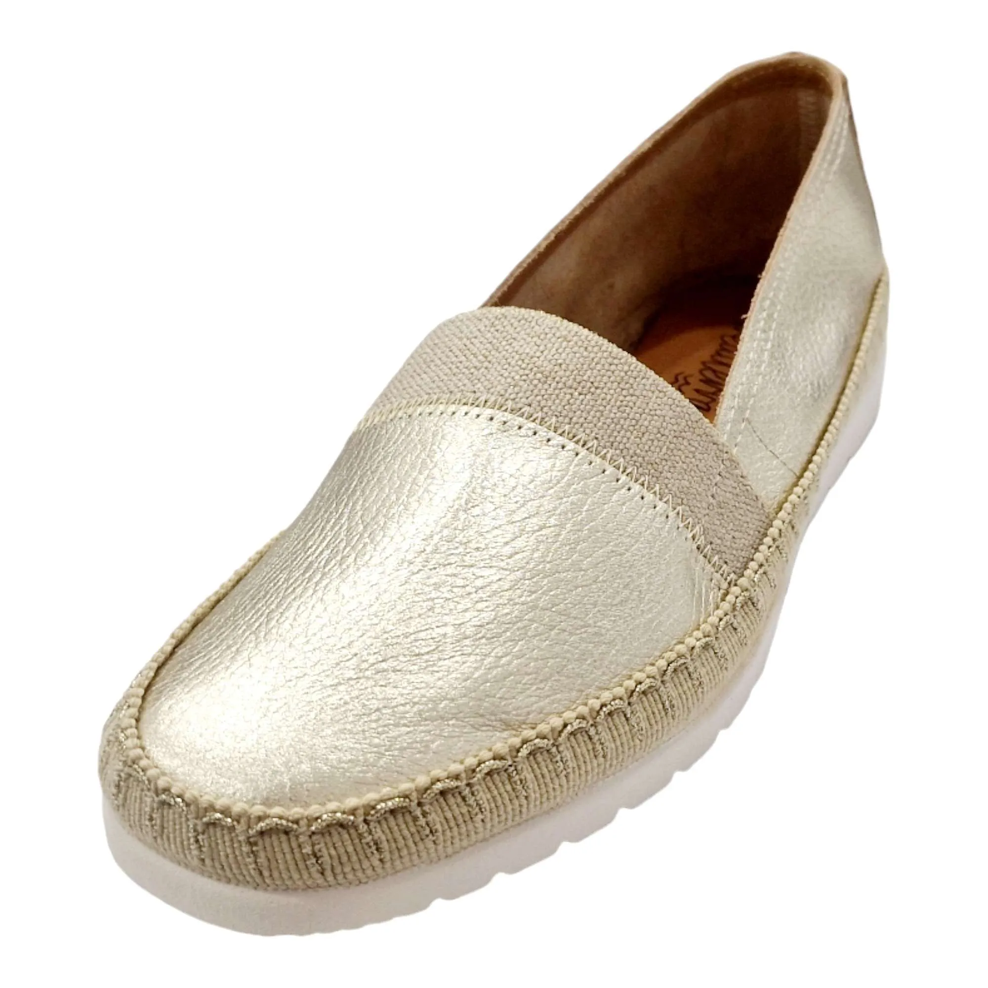 ZAPATO ESPADRILLES MUJER  PIEL dorado