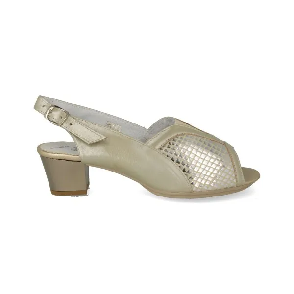 ZAPATOS CONFORT TACON MOD. GARDENIA PLATINO
