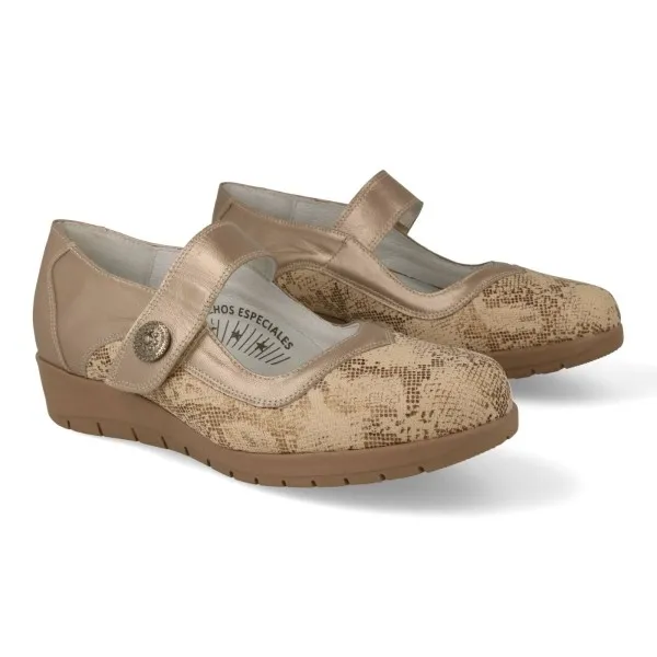 ZAPATOS MERCEDITAS MUJER PIEL MOD. YEMEN OCRE
